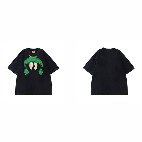 Минималистский мультипликационный мультфильм американский стиль старая вода для мытья вода ретро круглую шею bf ветры Помело свободно