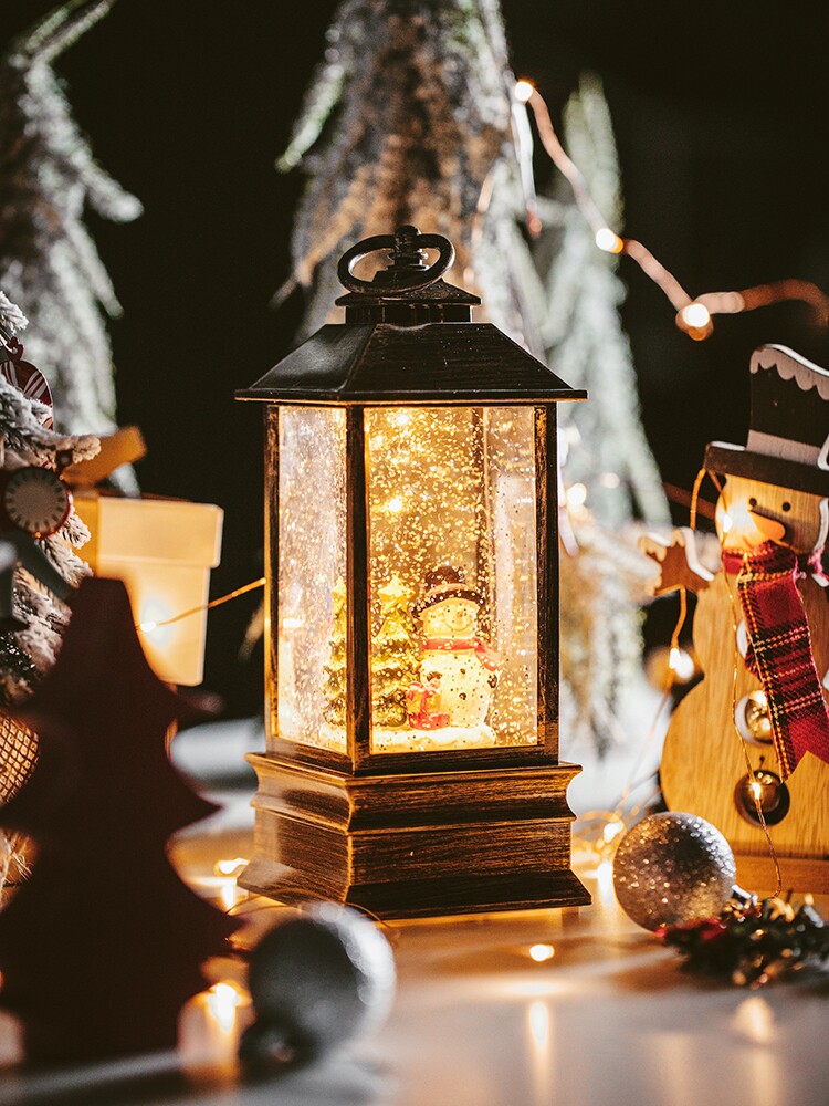 Music box Snowflake music box Crystal Ball Christmas Old man Snowman Christmas Tree Lamp decoration gift ornament