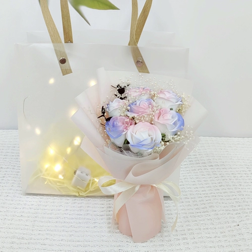 Маленькое мыло в форме цветка с розой в составе, свежее украшение для ногтей с экстрактом подсолнечника для друга, подарок на день рождения