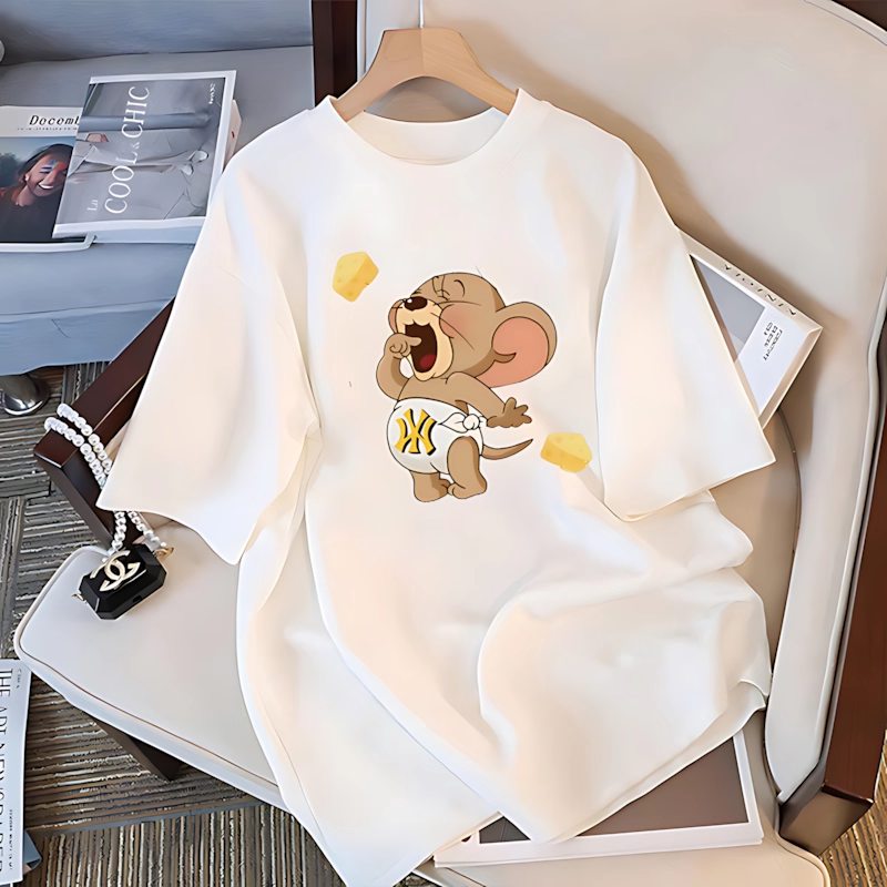 Outlet 90% off Zone | Tom and Jerry Collaboration Cotton Short-Sleeve T-Shirt for Kids, Boys and Girls, Trendy Parent-Child Style
