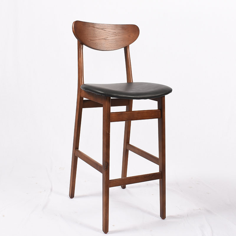 Nordic high bar stool bar creative solid wood restaurant milk tea shop coffee shop stool bar chair bar chair clear bar chair