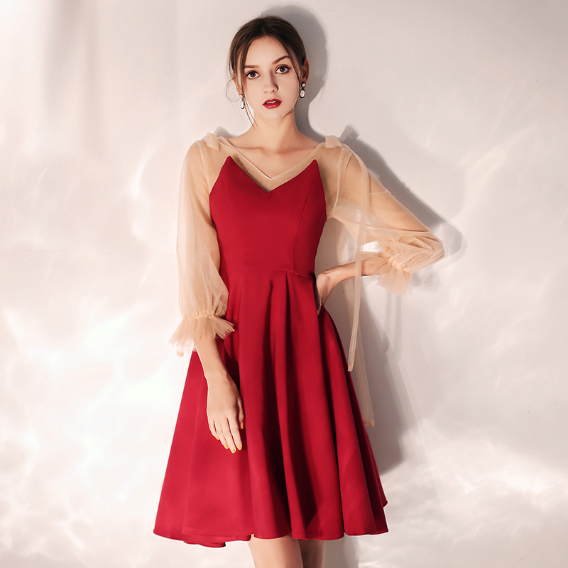 Toast dress bride 2020 summer engagement short red sweet fashion slim dress small evening dress dress