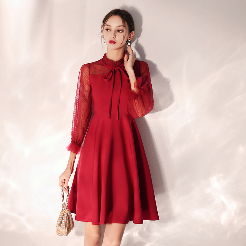 Toast bride returning home to the dress dress engagement can wear red wedding daily dress dress