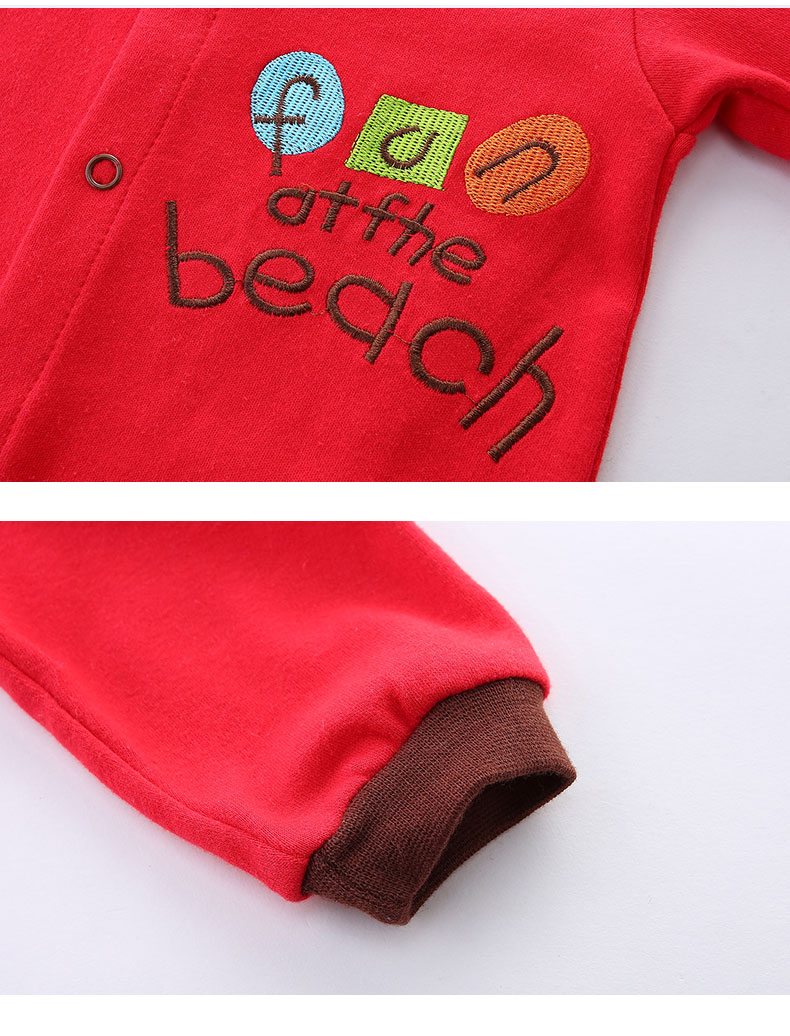 2019 xuân mới quần áo trẻ em cotton mùa thu đỏ trăng tròn nam và nữ babyiesies ra quần áo đồ ngủ bé trai