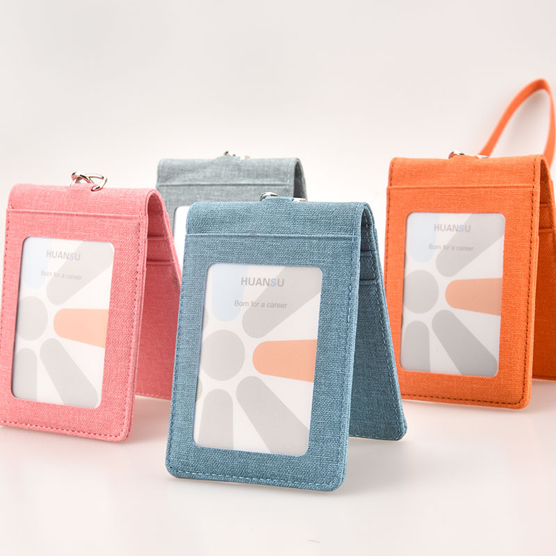 Cloth Card Bag Multi-Position Card Certificate With Hanging Rope Employee Card Chest Card Chest Card Custom Bus Factory Board Meal Card Protective Sheath Students School Card Telescopic Buckle Up card with employee cutting card