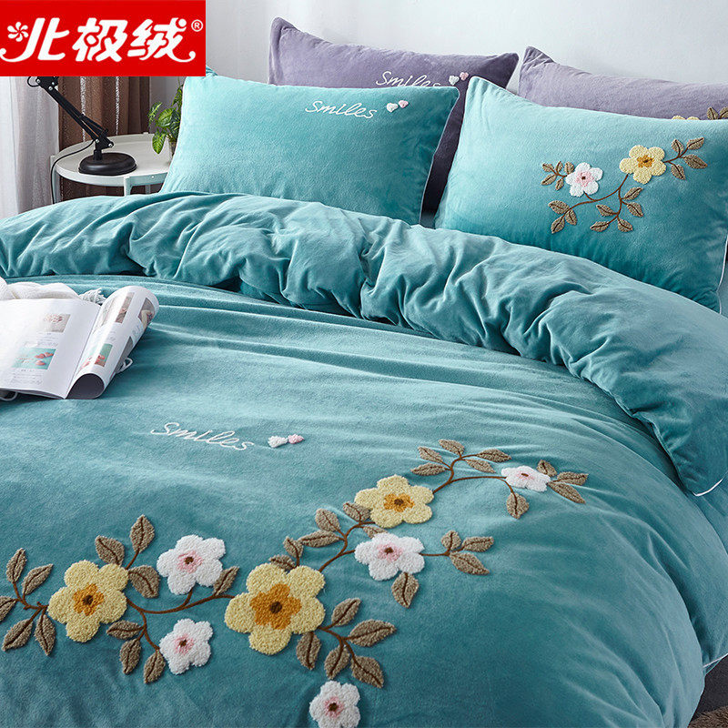 Arctic velvet coral velvet quilt cover winter single piece flannel thickened single double-sided velvet quilt cover single set in winter