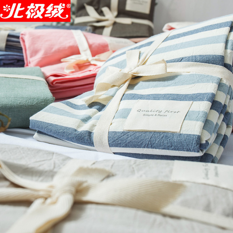 Arctic velvet washed cotton cotton sheets student dormitory single 1 5 m 1 8m bed double cotton sheet single piece