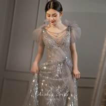 Evening gown 2121 new Rimist high-end bridal toast to the temperament Temperament Banquet Light Extravagant Dress Lady