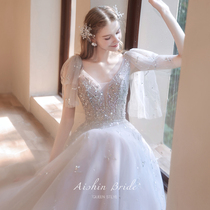 Light Mantle evening gown 2022 new banquet Temperament Bride to the Light Extravagant Birthday Little Crowns High-end Dresses