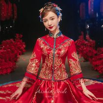 The Qingdei show and the 2022 new brides are married to the wine Chinese-style wedding dragon-in-coat-style retro-dominant and lean summer