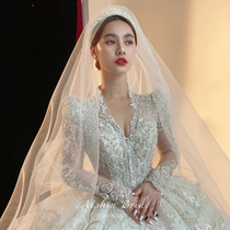 The Ai Poetry Neon Queen wedding dress 2022 new temperament bridal tug lavish reworked palace windy summer staple yarn