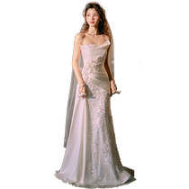 Ai Shinis Qingxia French fishtail light wedding dress new niche high-end bride toasting dress engagement dress