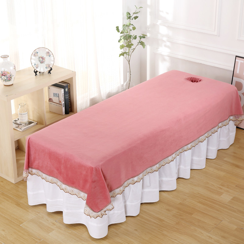 Crystal velvet material beauty bed linen beauty bed linen beauty salon special physiotherapy massage sheet custom with holes