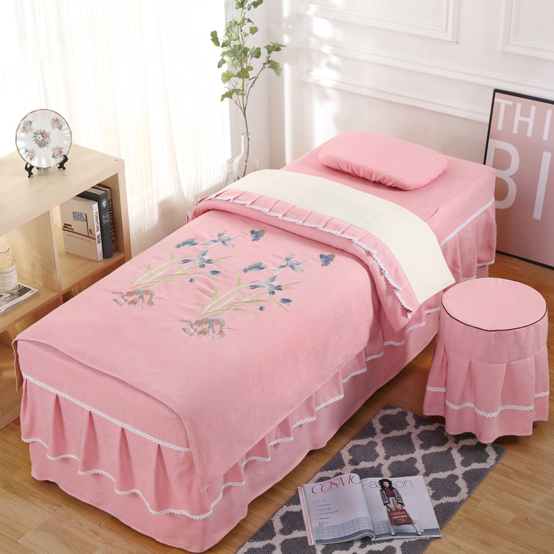 High-end Beauty Bed Four Sets of beds Beds Hood Four Seasons Universal Shevney Bed Cover Pillowcase Bench Cover Quilt With Quilt Core