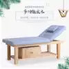 Solid wood beauty bed Massage bed for beauty salon Massage bed Tuina bed Home physiotherapy bed with hole folding pattern embroidery body bed