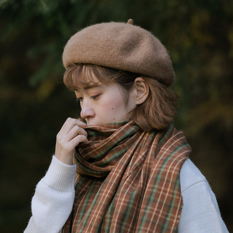 Dream Maffa style reguberré cap wool cap warm Inron painter hat autumn winter 100 lap cap woman with a small face