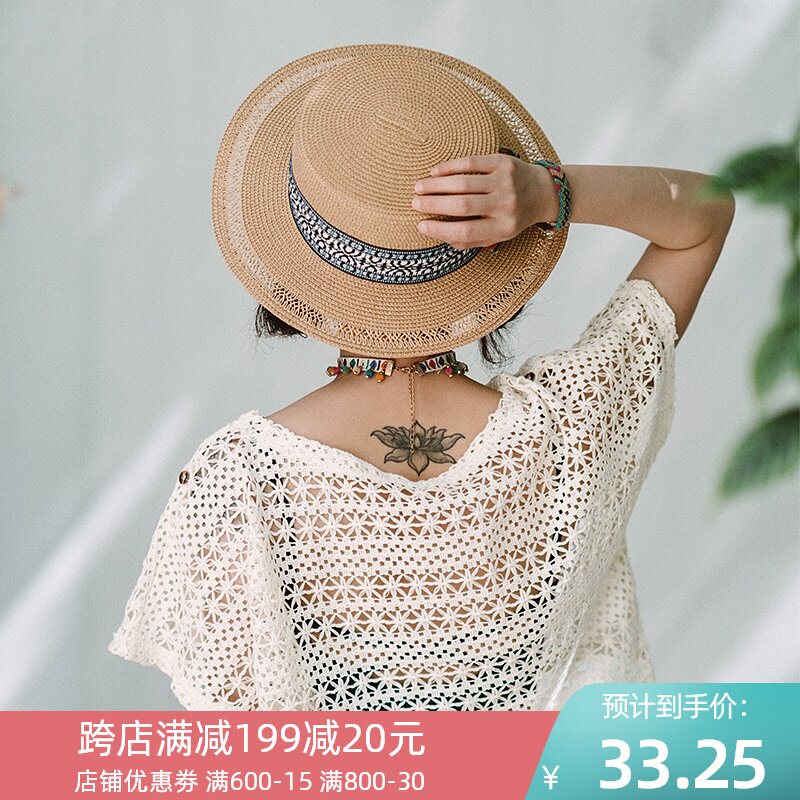 Dream horse vacation straw hat summer sunshade travel sunscreen hat retro top hat sunshade fisherman hat new style