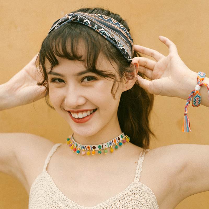 Dream of the horse ethnic style headband elastic versatile floral headdress bohemian hair band hair ornament