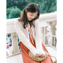 Dream horse hollowed-out cardiovert long sleeve short jacket small sub summer sunscreen slim-in-the-shoulder gentle 100 lap