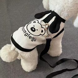 Cute Pet Three-Dimensional Ears Spring and Summer Thin Traction Vest Teddy Bichon Small Dog Dog Cat Clothes