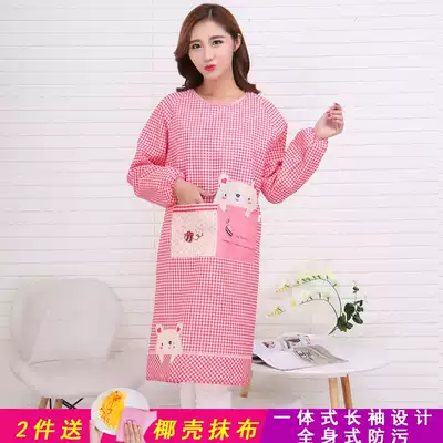 Autumn and winter Korean fashion long sleeve apron kitchen cooking anti-fouling waist full body adult gown can be printed logo