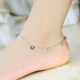 Phiên bản Hàn Quốc của thời trang đơn giản cá tính vòng chân cá vàng hồng 18K nữ vàng chuỗi ngắn màu vàng chân chuỗi sinh viên quà tặng Sen