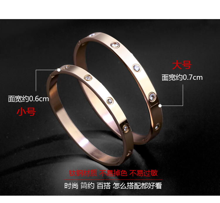 Vòng tay tình yêu vít đôi bằng thép titan Phiên bản Hàn Quốc bằng vàng hồng 18K dành cho nam và nữ Ngày Valentine để gửi bạn gái vòng cặp