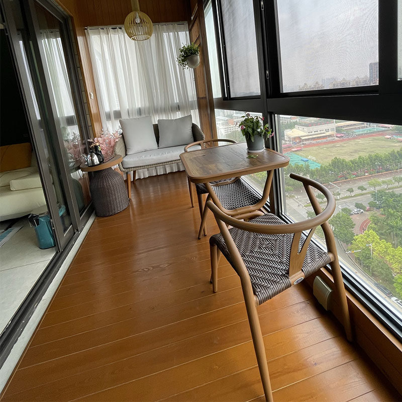 Balcony tea table and chairs outdoor leisure rattan chair three-piece set small coffee table Chinese tea table combination small apartment balcony table and chairs