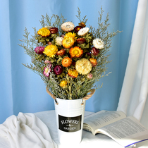 Large dried flower bouquet with vase small Daisy Rose star lover grass mix and match light luxury home furnishings decoration