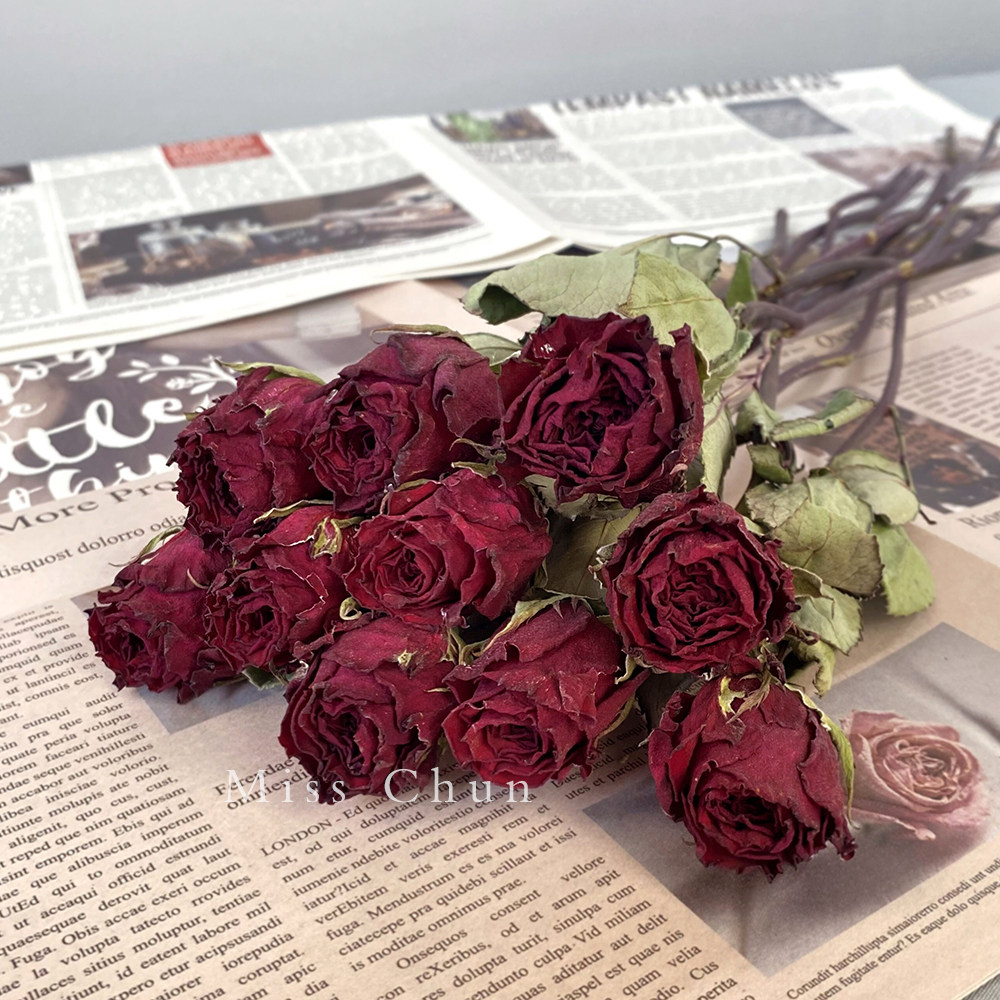 红玫瑰珍爱干花花束5情人节生日礼物送花轻奢家居客厅摆设插花