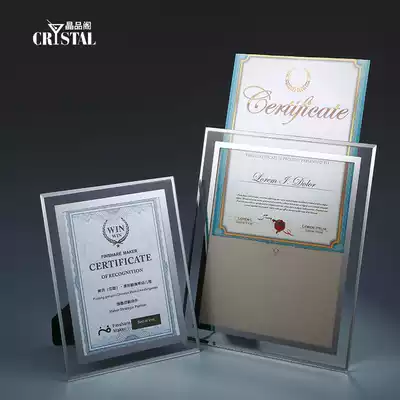 Crystal Medal Authorization Card Honor Dealer Medal Gift Customized Change Inner Page Brand Join Certificate Printing Card