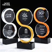 Gold Silver and Bronze Crystal Trophy Customized Creative Lettering Customized Medal Authorization Team Awards Souvenir Production