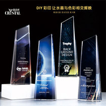 Top of the Peak Crystal Trophy Customized Sales Insurance Company Outstanding Employees Sales Team Trophy