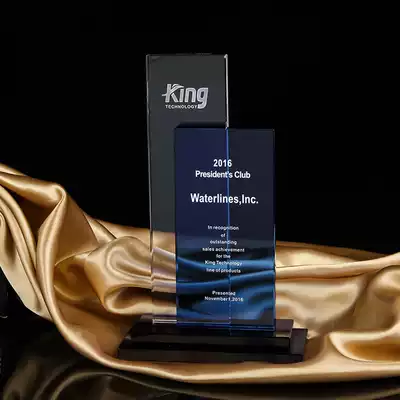 Creative color Square crystal trophy medal customization excellent distribution agent authorized franchise certificate plaque