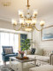 New American-Style All-Copper Living Room Chandelier, European-Style Retro Dining Room and Bedroom Lamp, French-Style Light Luxury Minimalist Study Room Chandelier