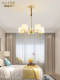 Small American-Style All-Copper Living Room Chandelier, Simple and Elegant Dining Room Light, Vintage Bedroom Lamp, Modern Light Luxury Study Room Home Chandelier