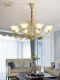 New American-Style All-Copper Chandelier, Living Room Lamp, Simple and Luxurious Dining Room and Bedroom Lamp, Retro Country-Style Study Room Chandelier