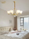 New American-Style All-Copper Chandelier for Living Room, Simple Retro Dining Room and Study Lamp, French-Style Light Luxury Bedroom Chandelier