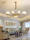 New American-Style All-Copper Living Room Chandelier, European-Style Retro Dining Room and Bedroom Lamp, French-Style Light Luxury Minimalist Study Room Chandelier
