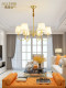 Small American-Style All-Copper Living Room Chandelier, Simple and Elegant Dining Room Light, Vintage Bedroom Lamp, Modern Light Luxury Study Room Home Chandelier
