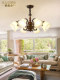 American simple chandelier, living room lamp, European retro restaurant study lamp, antique style LED bedroom entrance chandelier