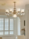 New American-Style All-Copper Chandelier for Living Room, French-Style Minimalist Dining Room Light, European-Style Vintage Bedroom Light Luxury Chandelier