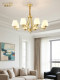 American-Style All-Copper Chandelier for Living Room, Simple and Elegant Main Light for Dining Room and Bedroom, Led Luxury Chandelier for Study Room and Showroom