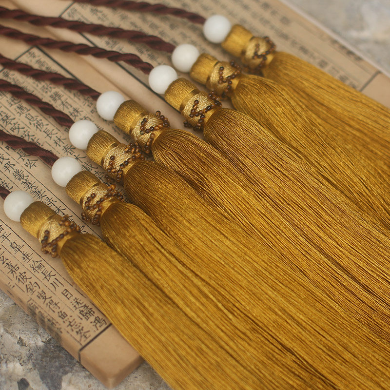 Custom guqin tassel spike spike tassel refined elegant cloud ballad spike sandalwood tiger eye sandalwood gold cloud hanging song
