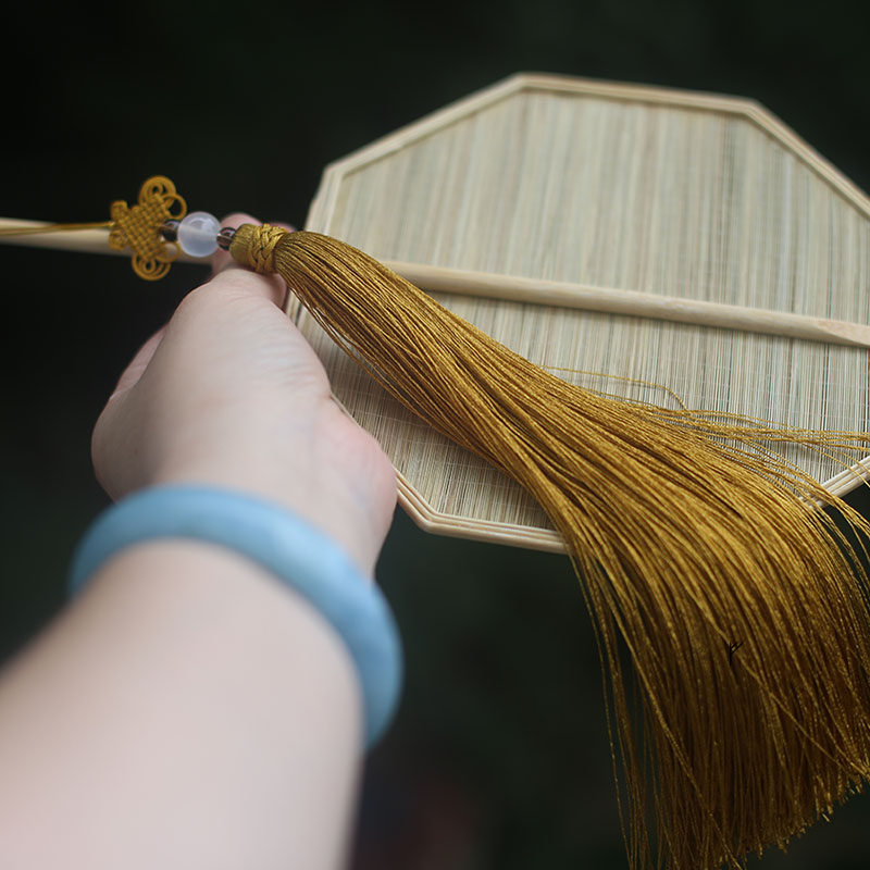 Group fan retro fan Chinese wind handmade bamboo woven fan blocking face theorizer zootee anise palace fan dawning phoenix