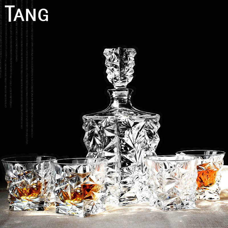 Crystal Glass Whiskey Glass Creative Glacier Wine Glass Red Wine Glass Brandy Glass Wine Set Beverage Cup Set