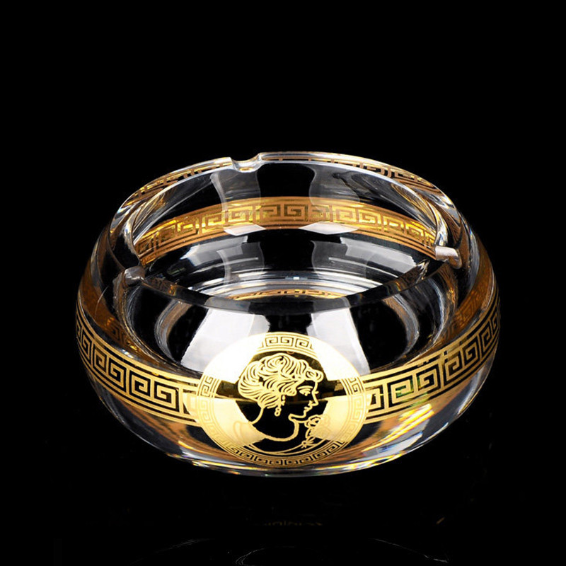 Handmade size European style crystal glass ashtray creative fashion personality office bedroom living room ashtray