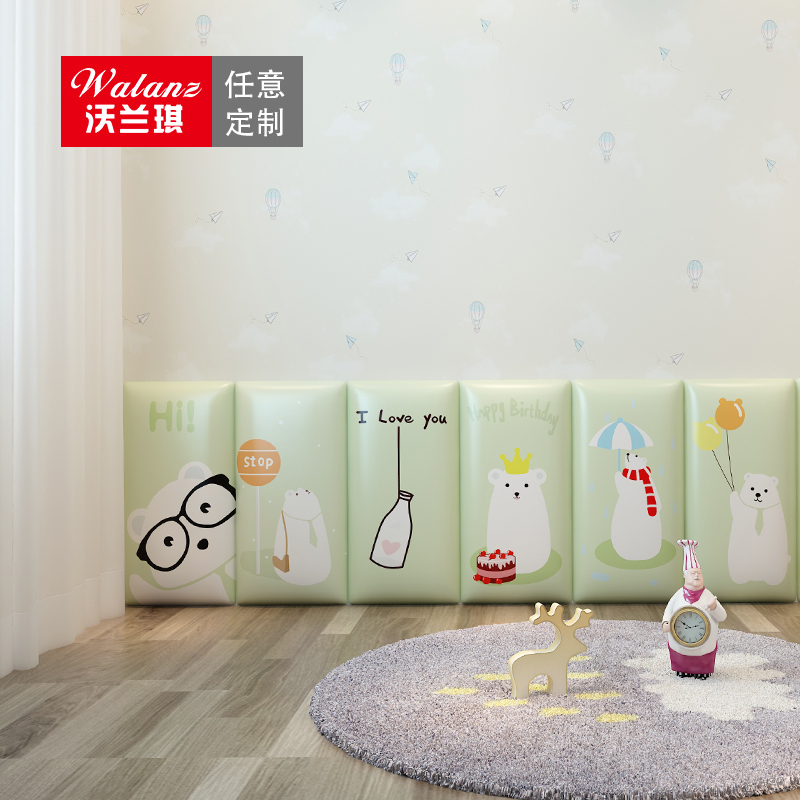 Children's anti-collision wall stickers soft bag self-adhesive tatami anti-collision wall stickers stickers baby cartoon baby bed head anti-collision background wall