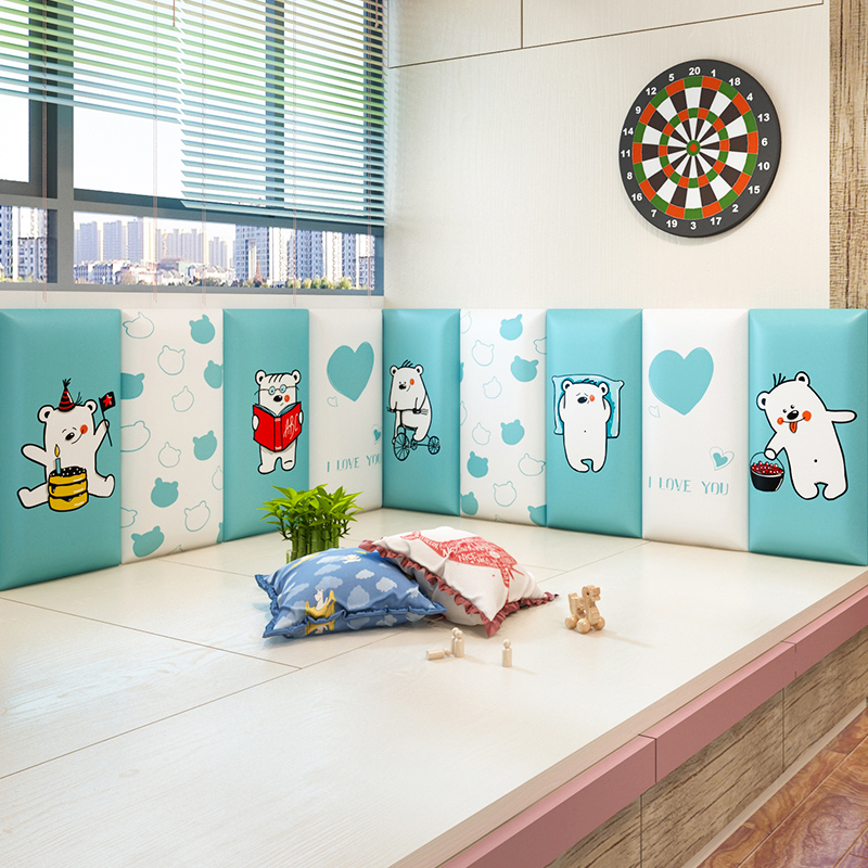 Children's anti-collision wall stickers anti-collision wall stickers soft bag self-adhesive anti-bump 3d stereo wall stickers soundproof bedroom living room wall decoration