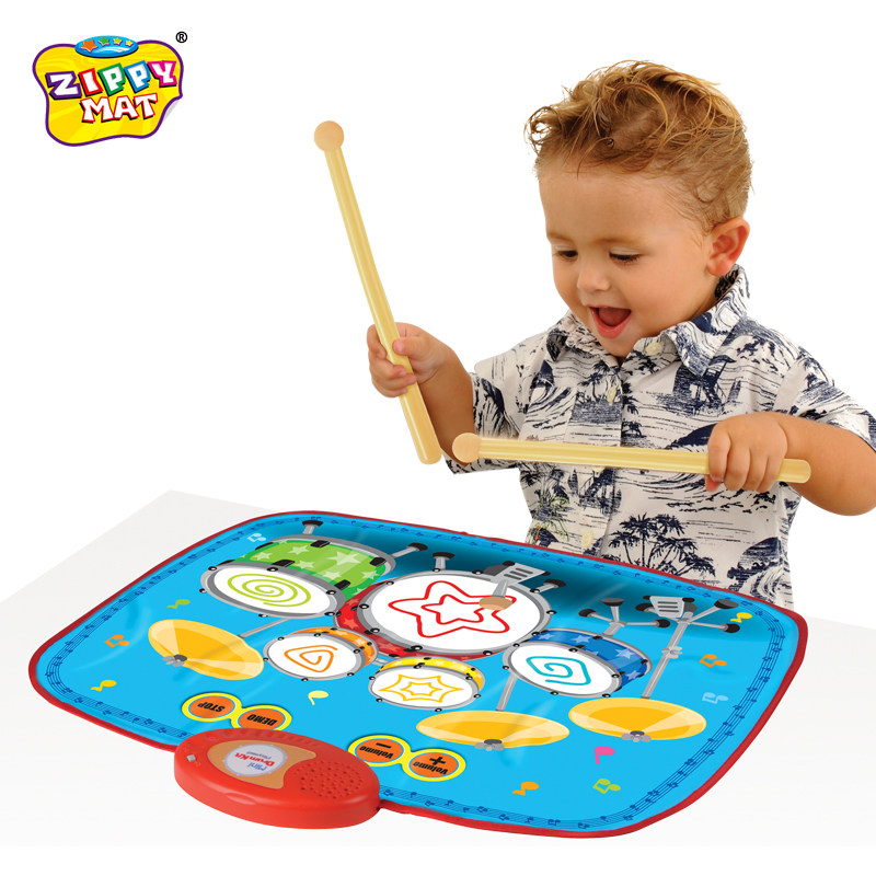 Boys and children early education puzzle drum music blanket jazz drum children video game blanket toy birthday gift